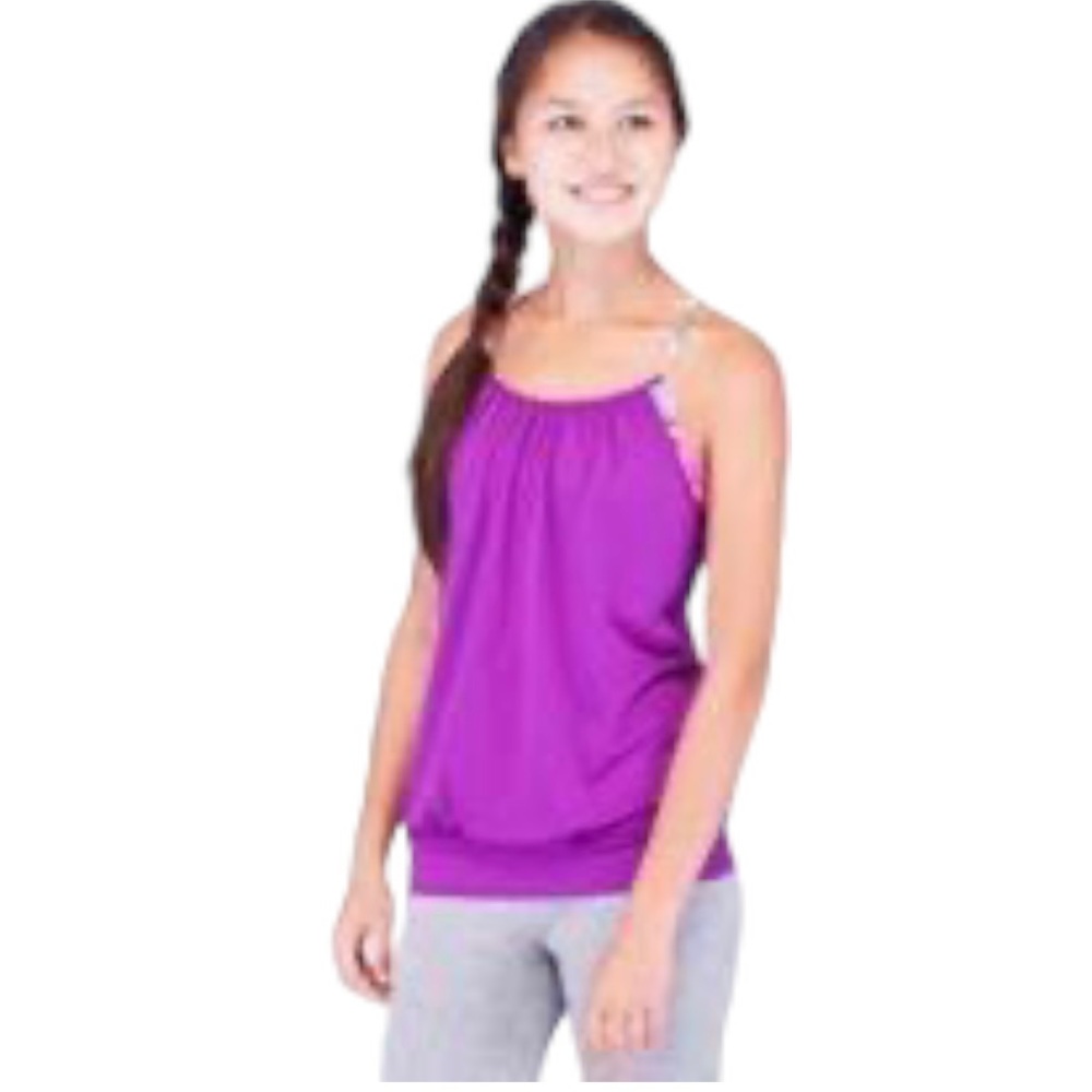 IVIVVA Kids Purple Geo Print Double Dutch Tank Built-In Bra 12